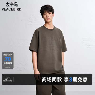 【治愈小狗eteecy联名】太平鸟男装T恤26夏纯色刺绣潮 B1CNG2190