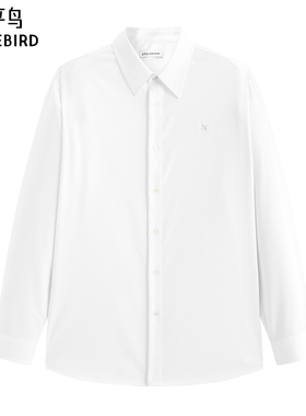 【商场同款】太平鸟男装衬衫26春季新款纯色刺绣衬衣 B1CAG1B01