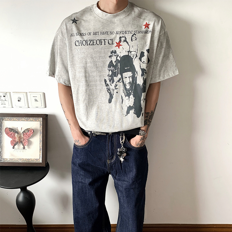 0204MAISTEP摇滚印花短袖T恤