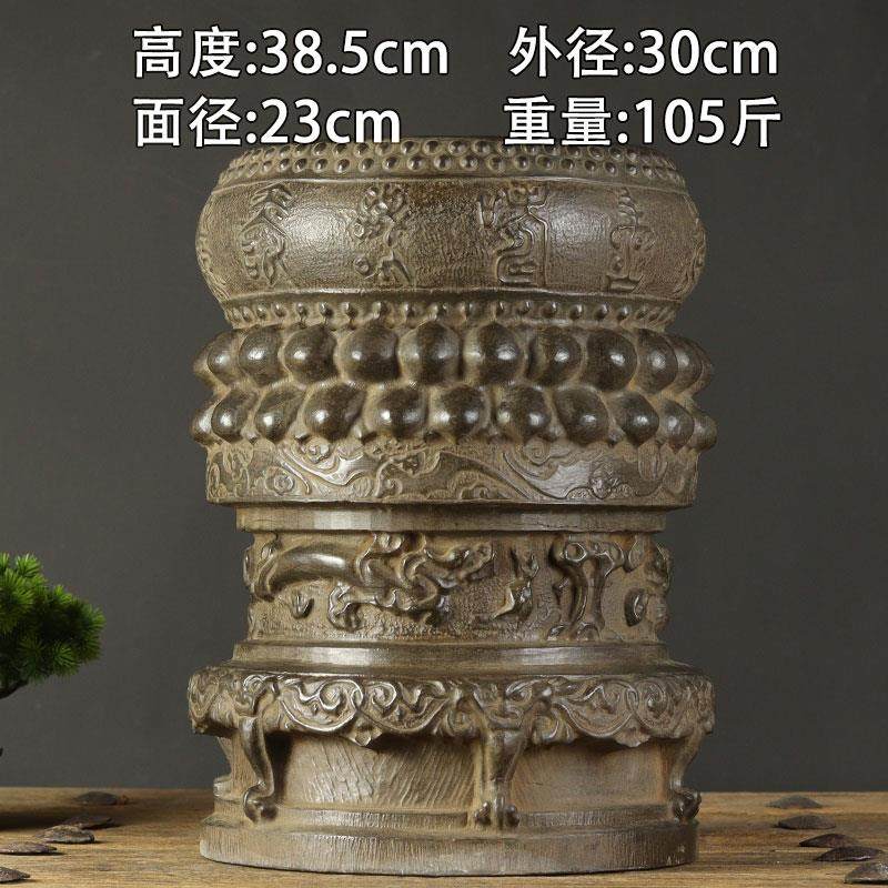 山西古建筑天然青石整料彷古雕刻摆件门墩石鼓石底座石墩柱顶石头