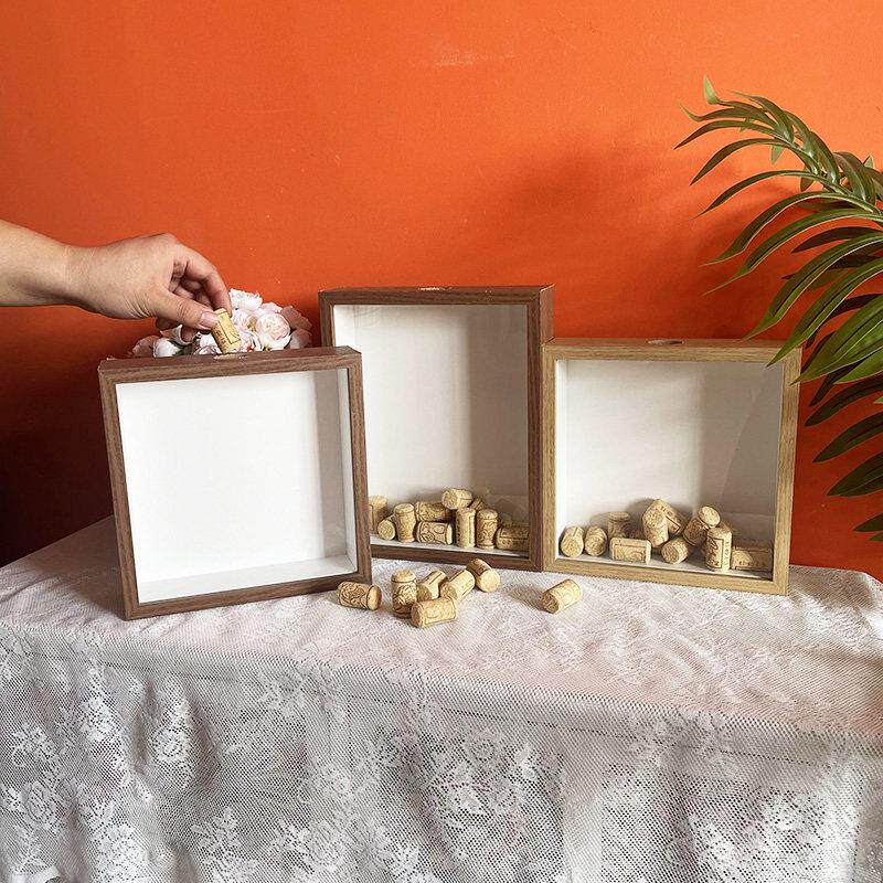 红酒塞展示框葡萄酒软木塞相框酒瓶瓶塞收纳盒收集收藏酒柜啤酒