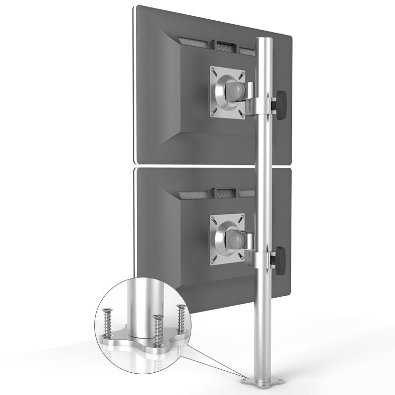 昊雄双屏显示器支架电脑底座桌面增高架万向旋转上下屏挂架铝合金