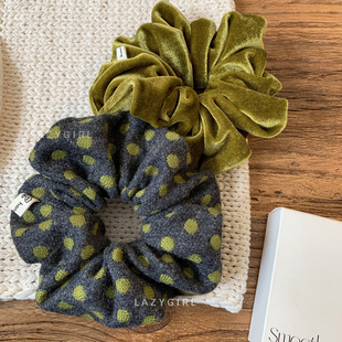 超绝油画绿系列~丝绒大肠圈发圈头饰ins博主同款高级感时尚头绳新