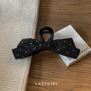 赫本风在逃公主抓夹~精致点缀星系鲨鱼夹后脑勺蝴蝶结盘发夹韩国