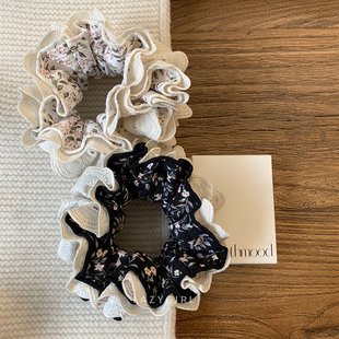 南韩小碎花！精致纯棉蕾丝发圈ins博主同款春日氛围发饰马尾皮筋