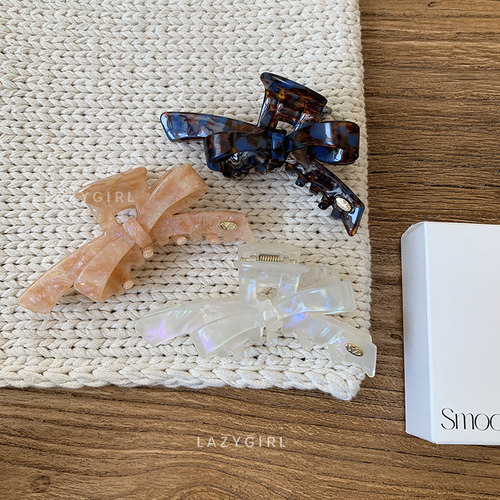 韩国醋酸金标蝴蝶结抓夹ins博主