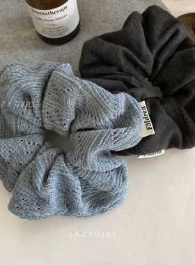 蓝灰色系~气质温柔丝绒发圈高级感洋气韩国时尚头饰ins博主同款新