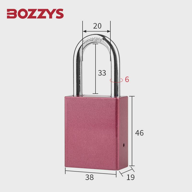 工业安全锁具铝制安全通开s挂锁oto隔离l锁具工程金属自弹挂锁A20