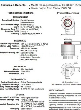 Aeonmed谊安 呼吸机 Shaxngrila590氧气传感器氧电池配件维修耗材