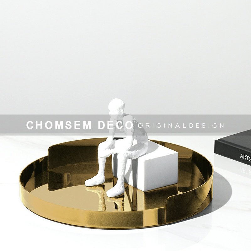 简约现代几何金属椭圆托盘售楼处摆件H样板间酒店金属桌面软装饰,家居饰品,装饰摆件,淘宝优惠券,粉丝福利购,淘宝优惠卷