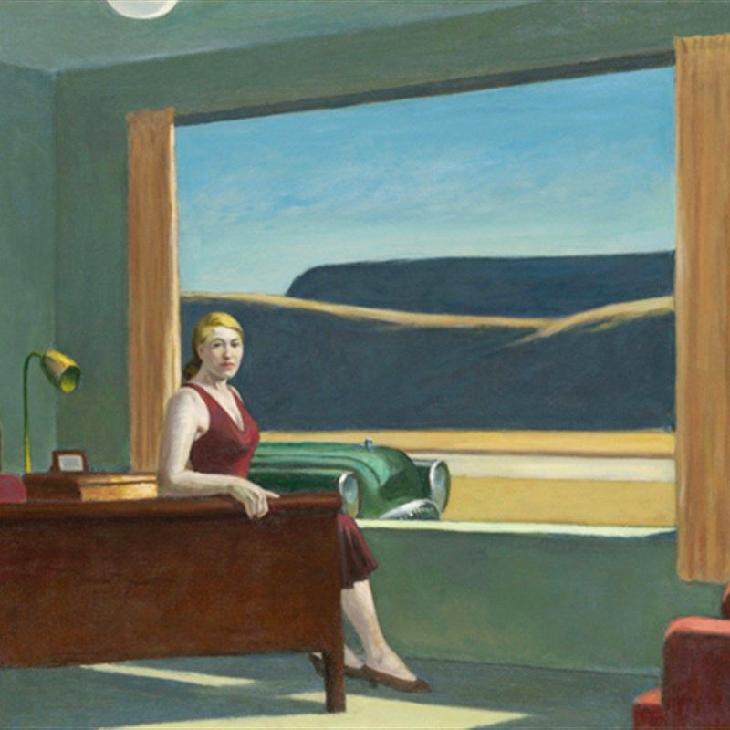 韦斯特汽车旅馆装饰画霍伯Hopper手工临P摹复制品手绘油画现代