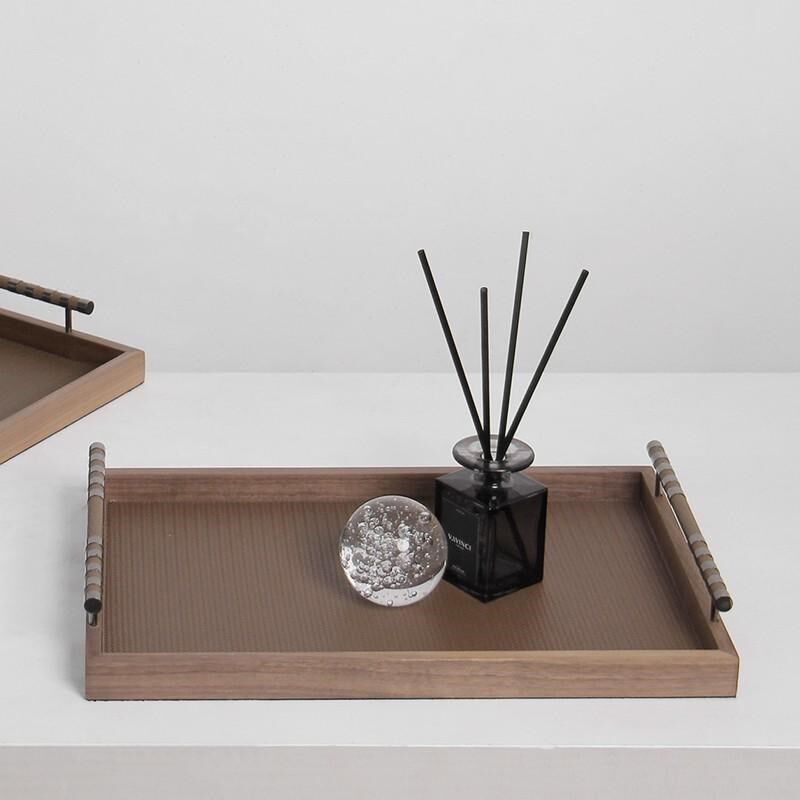 斯堪的纳维亚简单现代木制几何托盘卧室衣帽间芳香疗法珠宝R存储