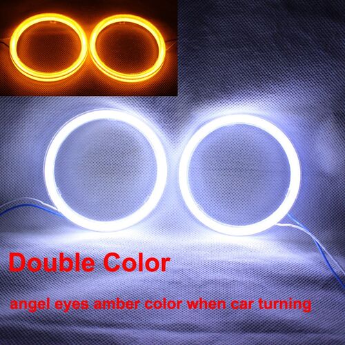 Double Color Akngel Eyes COB DRL Light  Led Ring For Car Hea
