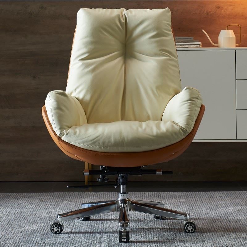 包裹感电脑椅舒适久坐家用书桌椅办公座椅真皮老板椅可躺书房椅子