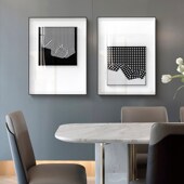 工厂现代简约北欧客厅t装 饰画样板房酒店餐厅挂画抽象晶瓷画