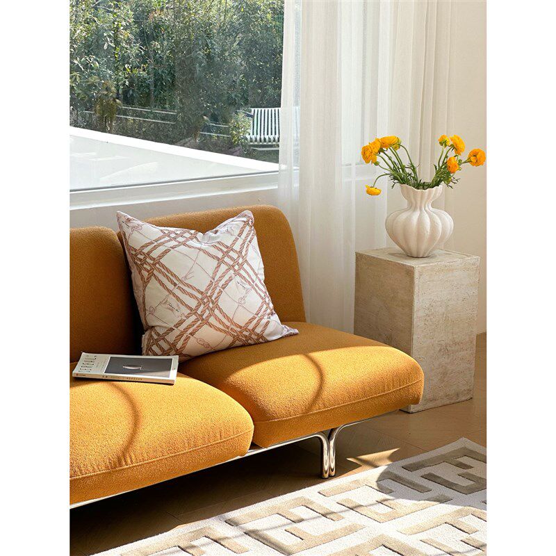 Texdream态度m链条格纹缎面抱枕法式北欧卧室床头轻奢高级沙发靠