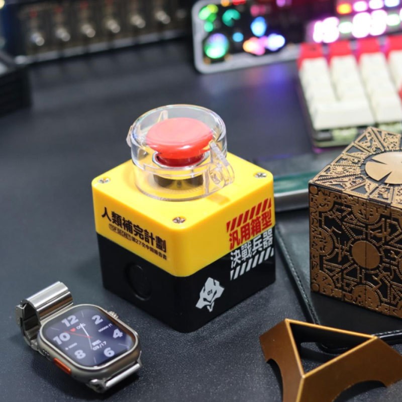 电脑无线开机键台式主机q重大决策按钮核弹外置DIY防猫踩开关EVA