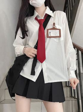 条纹jk领带女款休闲学生免手打日系学院风衬衫制服dk男生休闲配饰