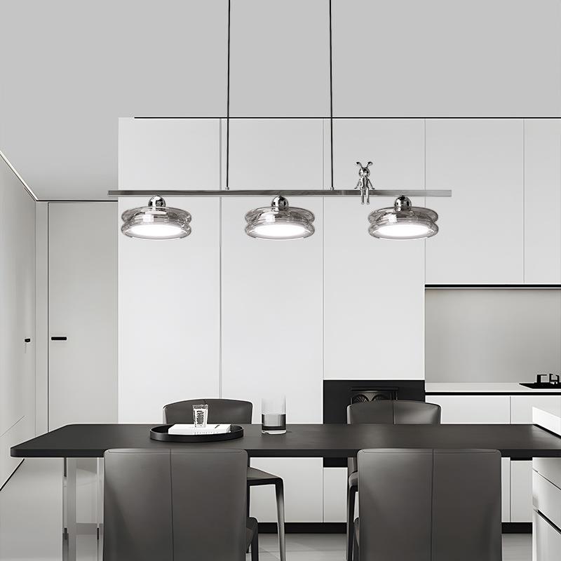 餐厅吊灯简约现代2025新款饭厅餐桌灯创意设计长条岛台网红吧台灯