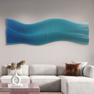 亚克力异形无框h艺术抽象挂画横向客厅装饰画沙发背景墙酒店样板