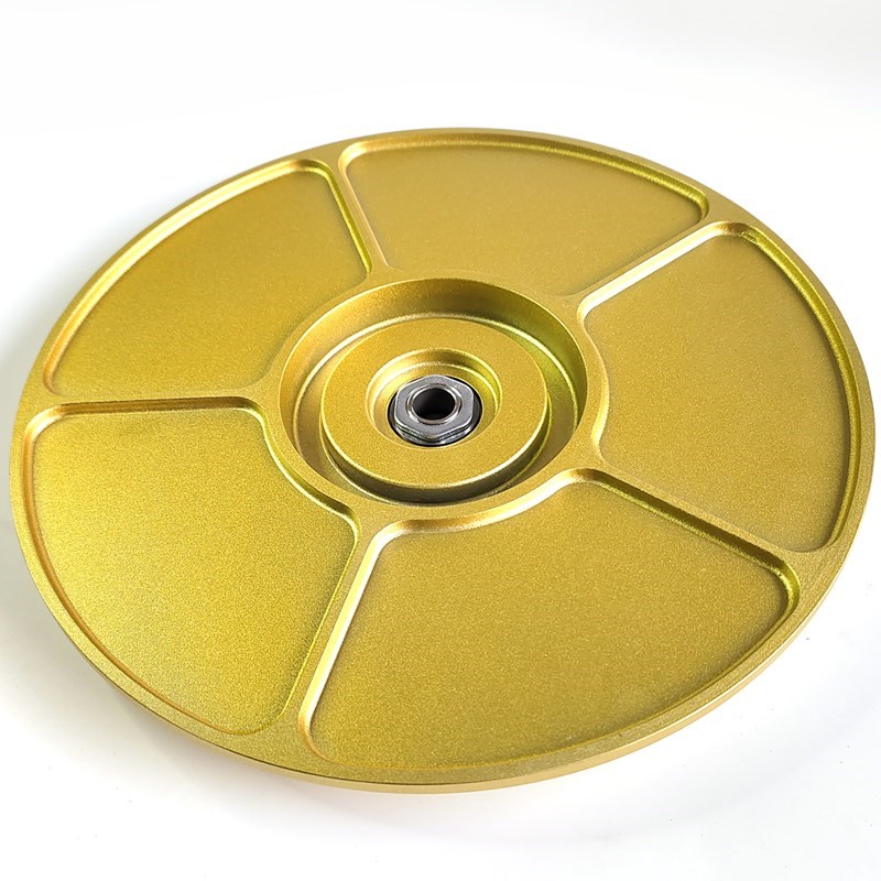 圆桌铝合金转盘j底座家用钢化玻璃转盘底座配件圆形酒店转盘底座