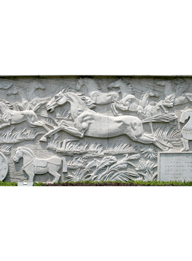 十二生肖浮雕定制花岗岩石材雕A刻园林景观动物主题背景墙制做厂