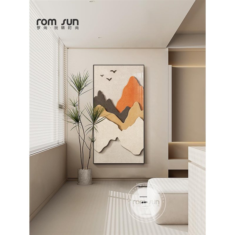 现代简约a玄关走廊装饰画轻奢餐厅壁画山高档新中式客厅背景墙挂