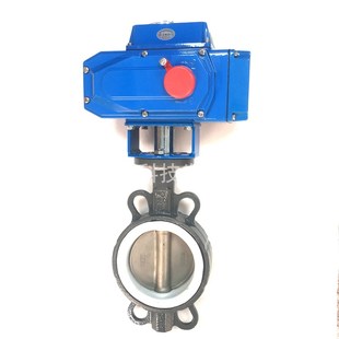 16C铸钢电动四氟蝶阀软密Y封对夹中线 新款 河北靖镜阀门D971F