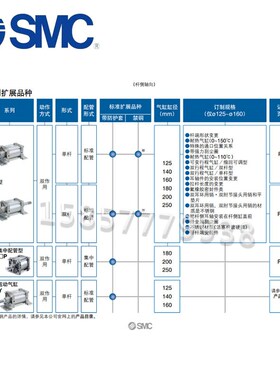 SMC标准气缸CS2FN/CDSn2FN125/140/160-50-75-100-150-200-300-50