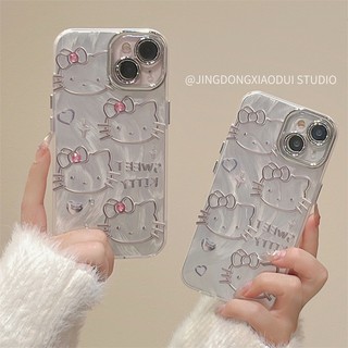 日韩闪粉卡通HelloKitty水钻适用iPhone15promax手机壳苹果14pro新款11网红15小众14女13pro防摔12全包手机套