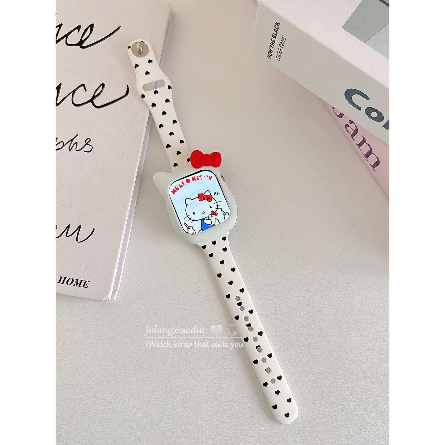 适用applewatchS11/10韩系星星kitty表带苹果手表保护壳ultra3/2女闺蜜iwatch9/8/7/6新款运动透气SE小众腕带