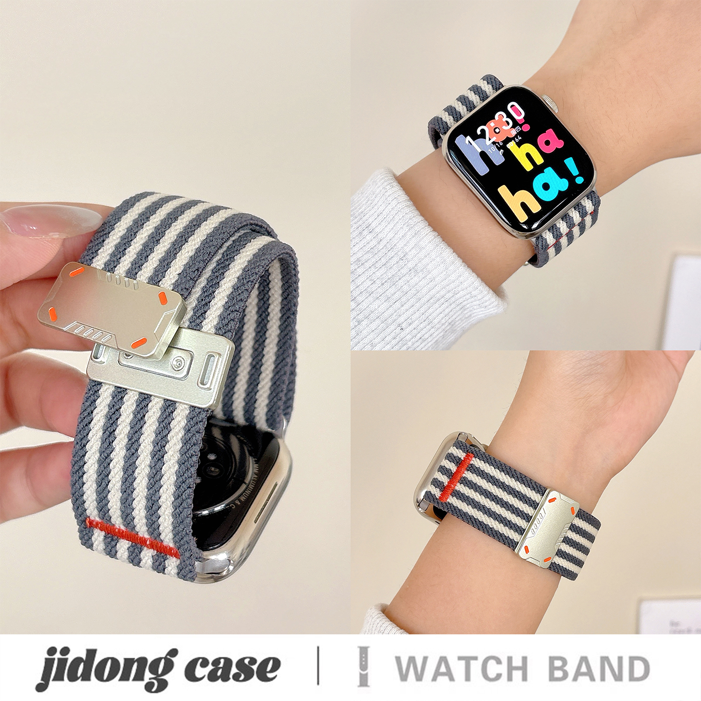 适用applewatchS11/10简约机甲风工装磁吸表带苹果手表ultra3/2男女款情侣iwatch9/8/7/6新款运动透气SE腕带