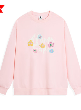 特步ATOMO FAFA套头卫衣女2025秋季长袖印花休闲上衣975328920573