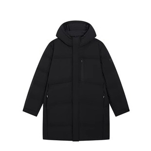 特步中长款连帽羽绒服男2025冬新款抗寒保暖升温外套975429640013