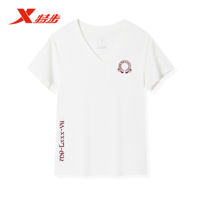 特步女款冰丝速干夏季短袖T恤