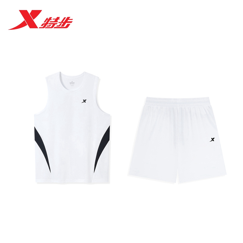 特步篮球运动套装男2025夏季新款透气短裤背心篮球服975229680167