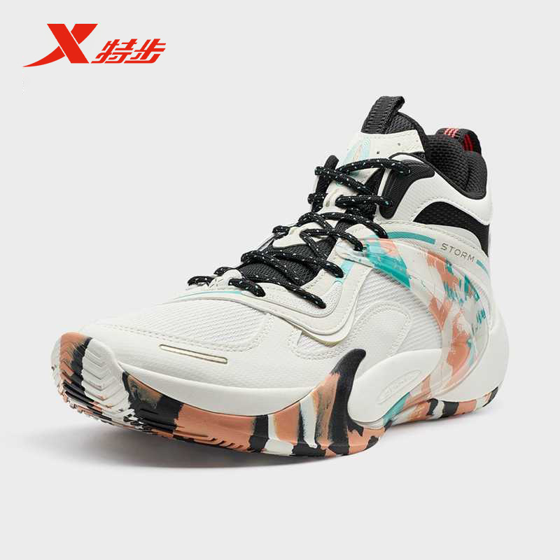 特步篮球鞋男鞋2024中学生减震防滑耐磨实战运动鞋976419120006