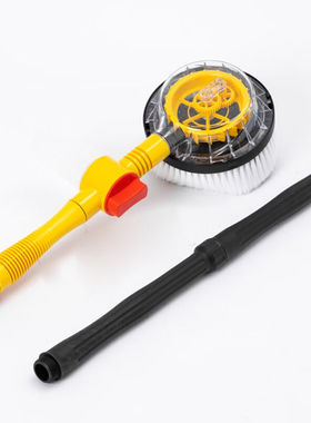 金诗洛K5000自动旋转水刷雪尼尔拖把H便携式长柄伸缩擦车刷子黄色