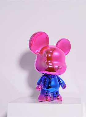 现代轻奢网红熊客m厅电视柜酒柜书柜手办大小耳熊卡通公仔摆件