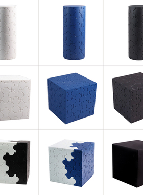 现代极简约家居装饰品几何拼图圆柱体G正方体底座配饰软装搭配摆