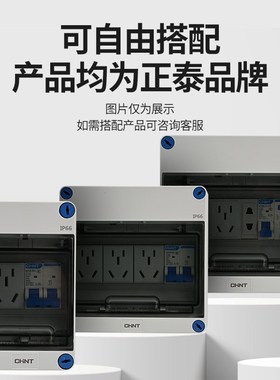 正泰户外防水配电盒IP66级家用明A装4回路空开白色防尘NEX5F配电