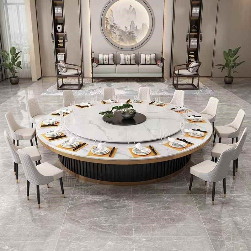 【折扣价】新中式酒店电动岩板大理B石圆餐桌火锅全套20人饭店包,商业/办公家具,餐桌椅系列,淘宝优惠券,粉丝福利购,淘宝优惠卷