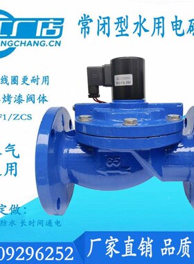 DF铸铁法兰水用电磁阀24V22w0V常闭喷淋灌溉电磁开关控制阀DN8010