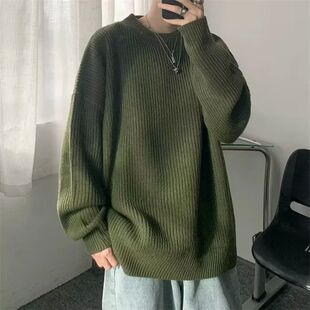 Solid color round neck pullover sweater 纯色圆领套头毛衣上衣