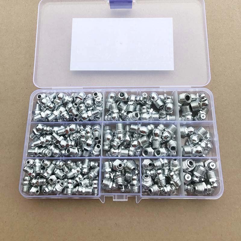 170pcs新款黄油枪抗磨液压油C嘴咀 中直45 90度铁弯镀白锌