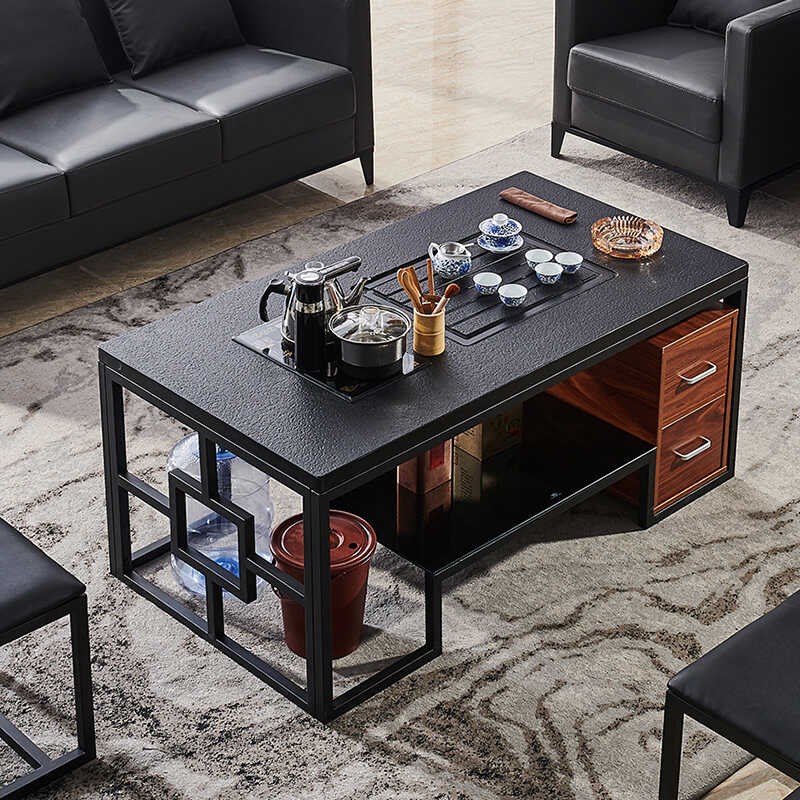 功夫茶桌茶几桌小茶台一体式客厅泡茶G台办公室R小型家用火烧石茶