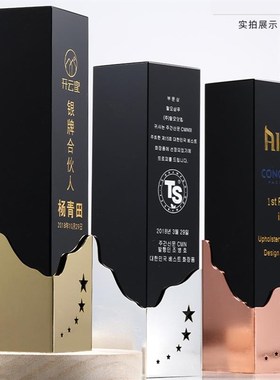 水晶奖杯奖牌f定制定做运动会比赛颁奖创意荣誉授权牌制作刻字纪