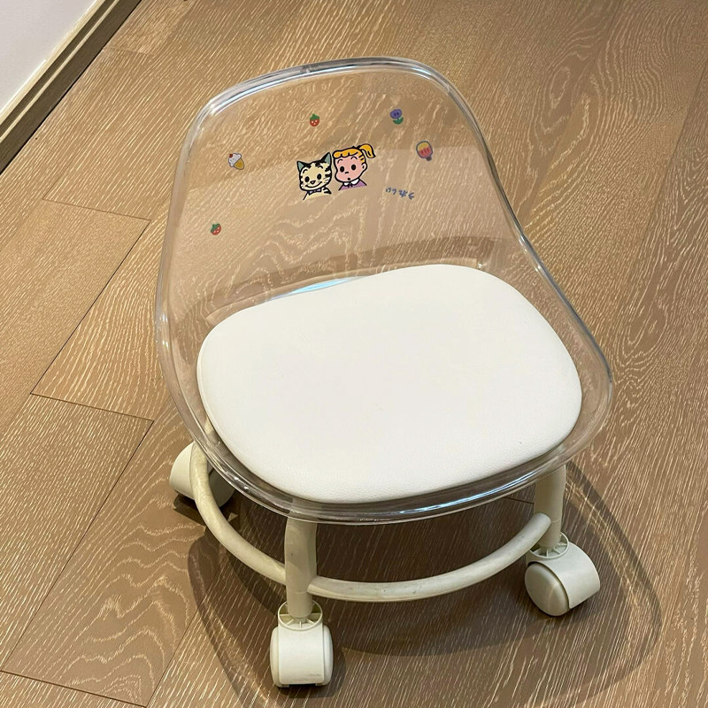 原田治万向轮移动小凳子儿童靠背椅子家用客厅滑轮矮凳加厚小板凳
