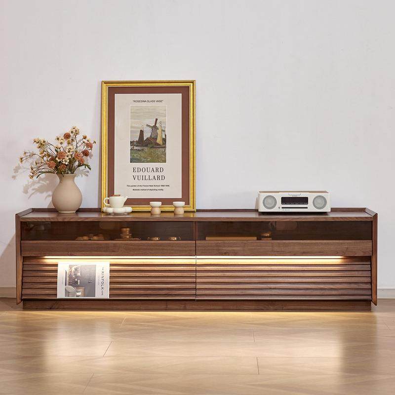 北美黑胡桃全实木格栅电视柜现代樱桃木原木多功能储物收纳电视柜,电子元器件市场,其它元器件,淘宝优惠券,粉丝福利购,淘宝优惠卷