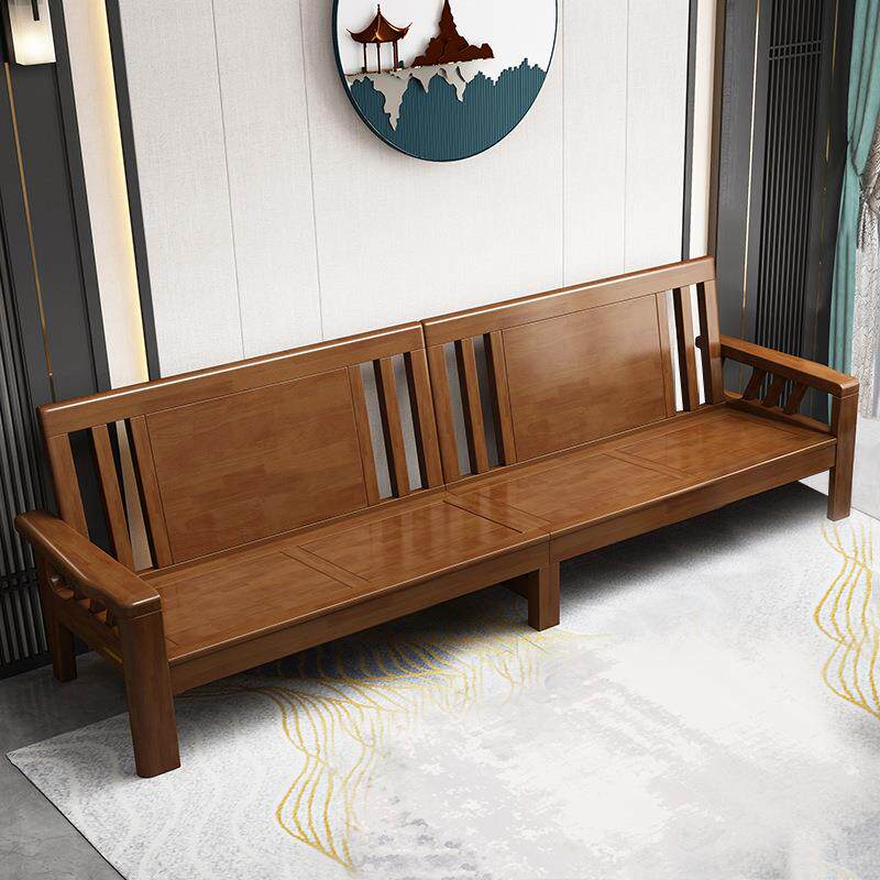 中式实木沙发组合现代简约小户型家用经济型客厅贵妃转角木质沙发